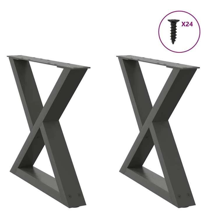 Pieds de table basse 2 pcs anthracite 60x(42-43,3) cm | Mobilier & Déco