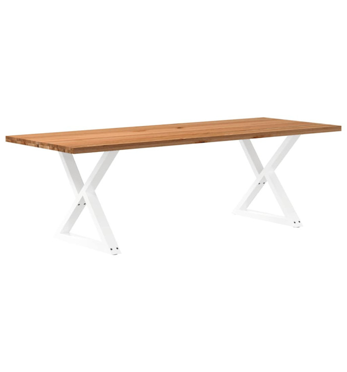 Table à manger marron clair bois de chêne massif rectangulaire | Mobilier & Déco