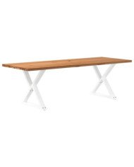 Table à manger marron clair bois de chêne massif rectangulaire | Mobilier & Déco
