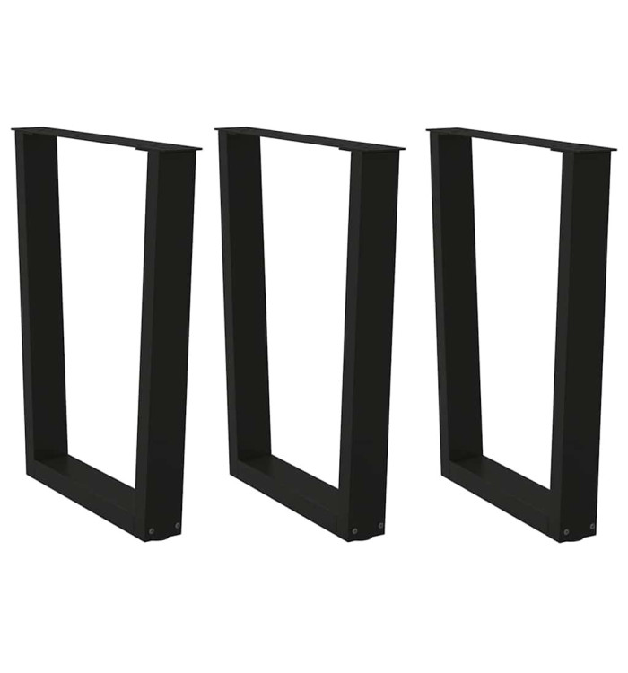 Pieds de table à manger forme de V 3 pcs noir 70x(72-73,3) cm | Mobilier & Déco