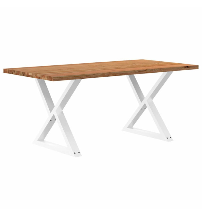 Table à manger marron clair bois de chêne massif rectangulaire | Mobilier & Déco