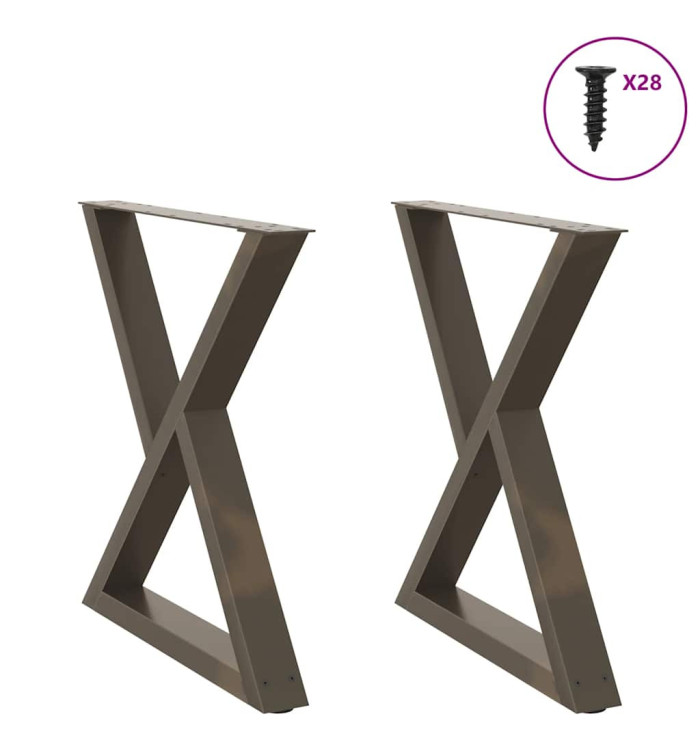Pieds de table à manger 2pcs acier naturel 80x(72-73,3)cm acier | Mobilier & Déco