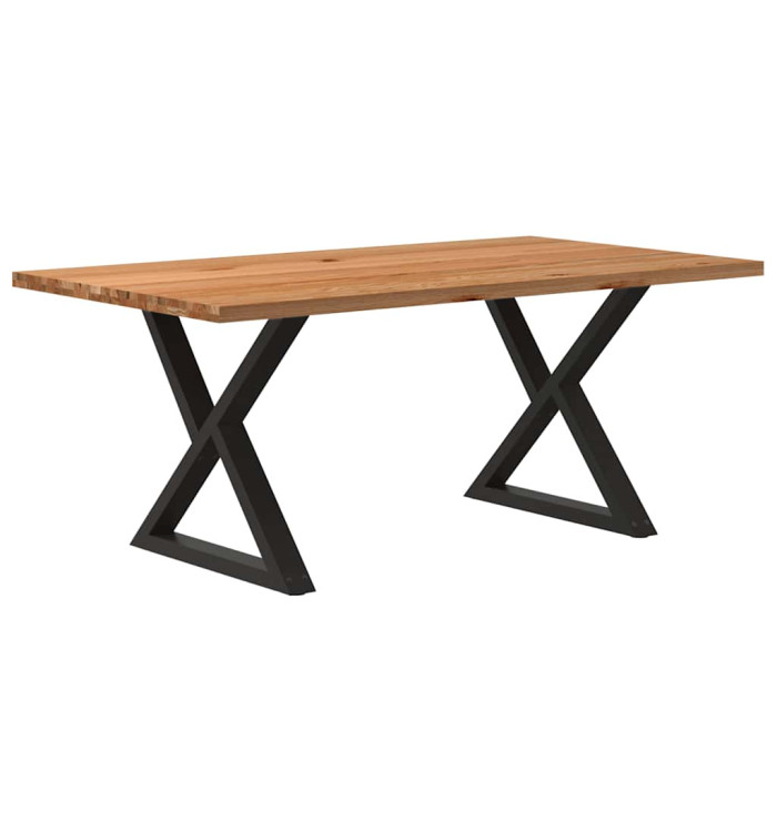 Table à manger marron clair bois de chêne massif rectangulaire | Mobilier & Déco