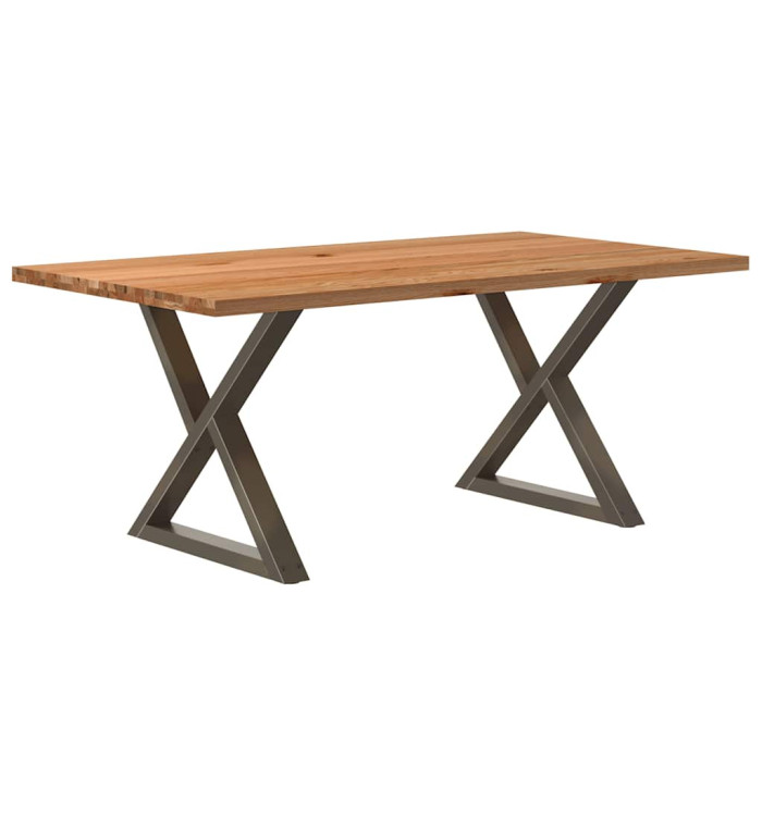 Table à manger marron clair bois de chêne massif rectangulaire | Mobilier & Déco