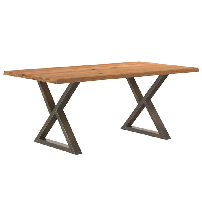 Table à manger avec bord vivant 180x100x74 cm bois massif chêne | Mobilier & Déco