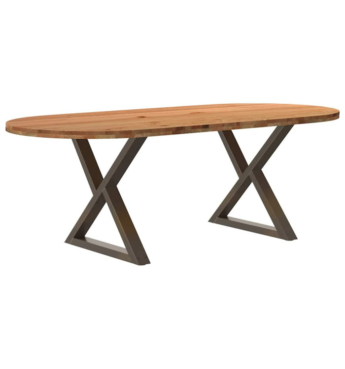 Table à manger 220x100x74 cm bois de chêne massif ovale | Mobilier & Déco