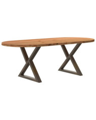Table à manger 220x100x74 cm bois de chêne massif ovale | Mobilier & Déco