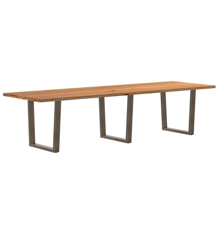Table à manger avec bord naturel 320x100x74cm bois massif chêne | Mobilier & Déco