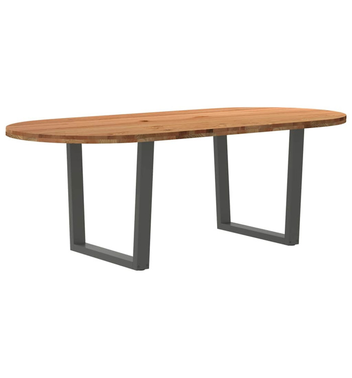 Table à manger 220x100x74 cm bois de chêne massif ovale | Mobilier & Déco