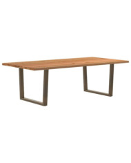 Table à manger marron clair bois de chêne massif rectangulaire | Mobilier & Déco