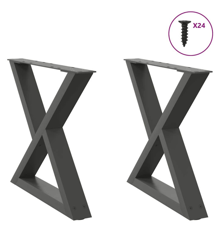 Pieds de table basse 2 pcs anthracite 50x(42-43,3) cm | Mobilier & Déco