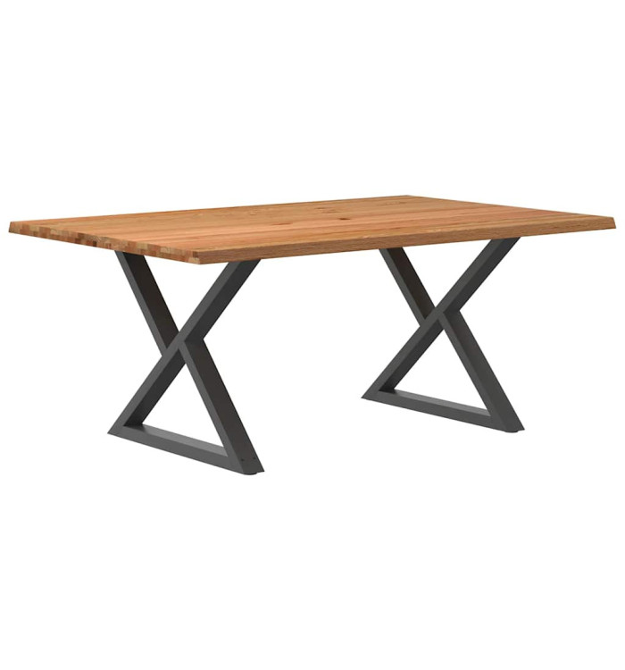 Table à manger avec bord vivant 180x100x74 cm bois massif chêne | Mobilier & Déco