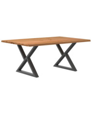 Table à manger avec bord vivant 180x100x74 cm bois massif chêne | Mobilier & Déco