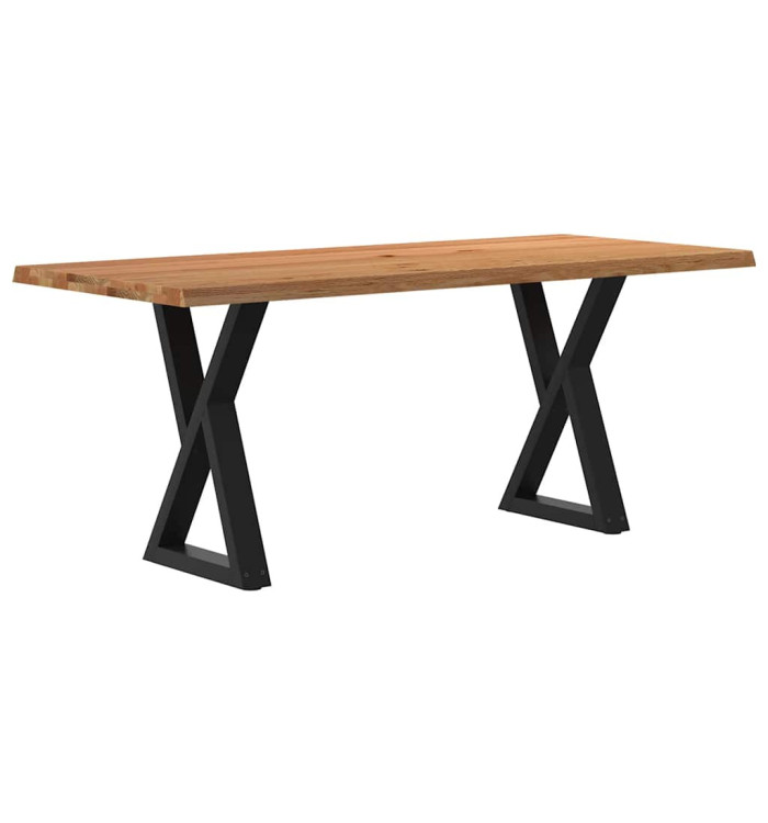 Table à manger avec bord vivant 180x80x74 cm bois massif chêne | Mobilier & Déco