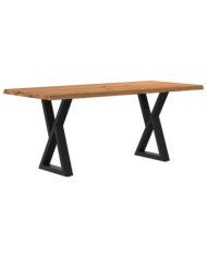 Table à manger avec bord vivant 180x80x74 cm bois massif chêne | Mobilier & Déco