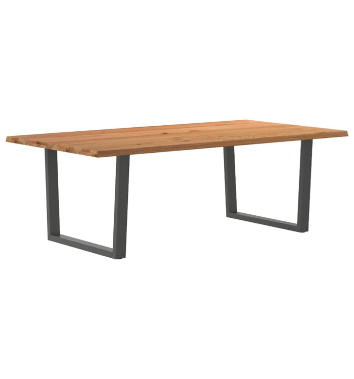 Table à manger avec bord naturel 220x120x74cm bois massif chêne | Mobilier & Déco