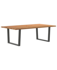Table à manger avec bord naturel 220x120x74cm bois massif chêne | Mobilier & Déco
