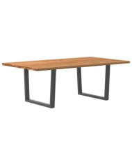 Table à manger marron clair bois de chêne massif rectangulaire | Mobilier & Déco