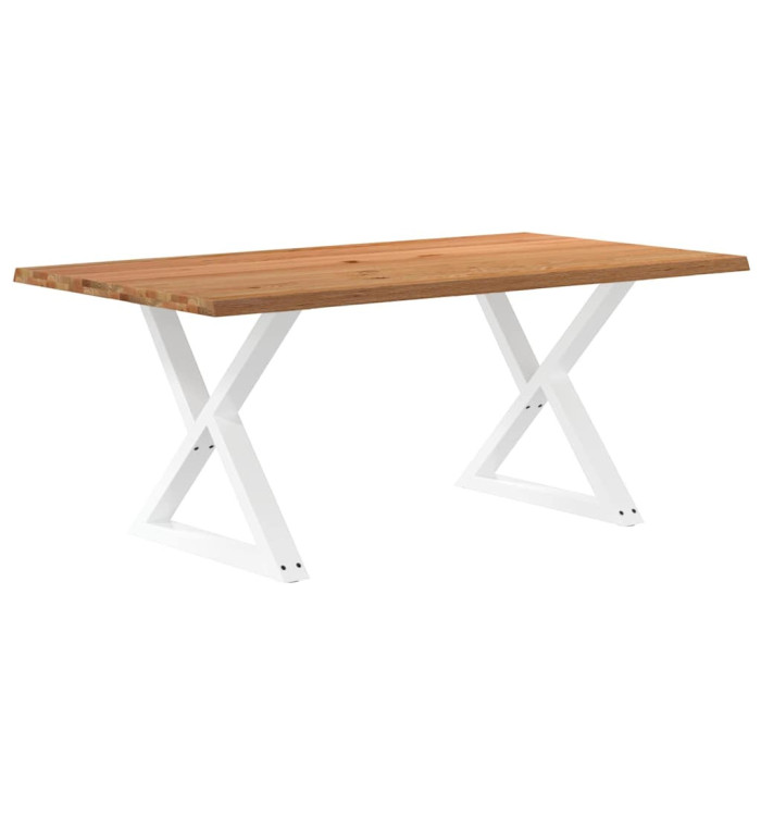 Table à manger avec bord vivant 180x100x74 cm bois massif chêne | Mobilier & Déco