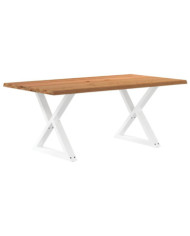Table à manger avec bord vivant 180x100x74 cm bois massif chêne | Mobilier & Déco