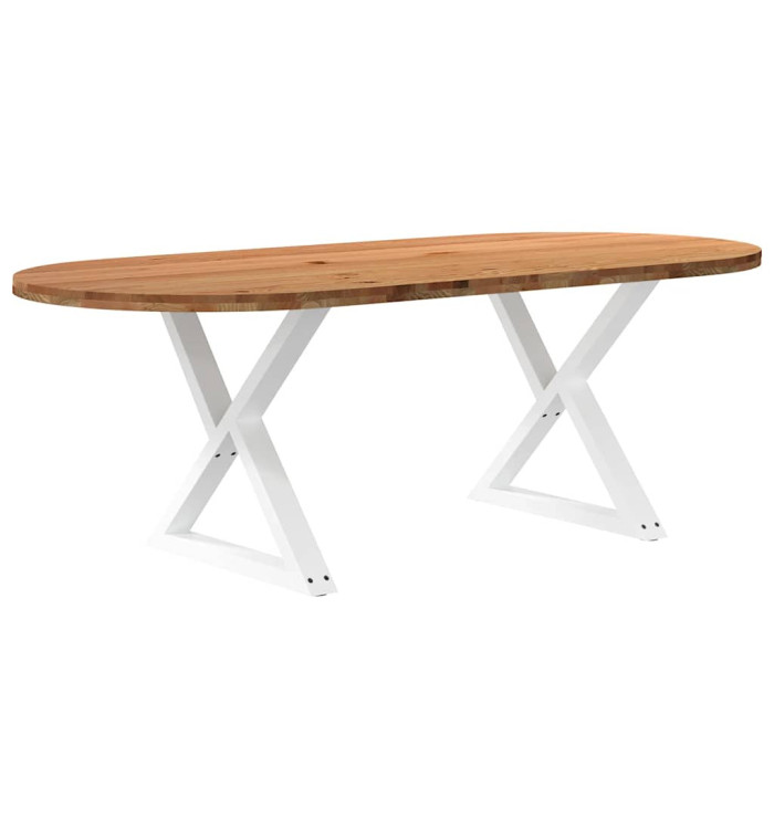 Table à manger 220x100x74 cm bois de chêne massif ovale | Mobilier & Déco