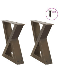 Pieds de table basse 2 pcs acier naturel 40x(30-31,3) cm acier | Mobilier & Déco