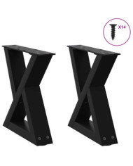 Pieds de table basse 2 pcs noir 30x(30-31,3) cm acier | Mobilier & Déco