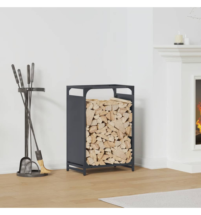 Portant de bois chauffage anthracite 44x28x65 cm | Mobilier & Déco