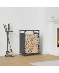 Portant de bois chauffage anthracite 44x28x65 cm | Mobilier & Déco