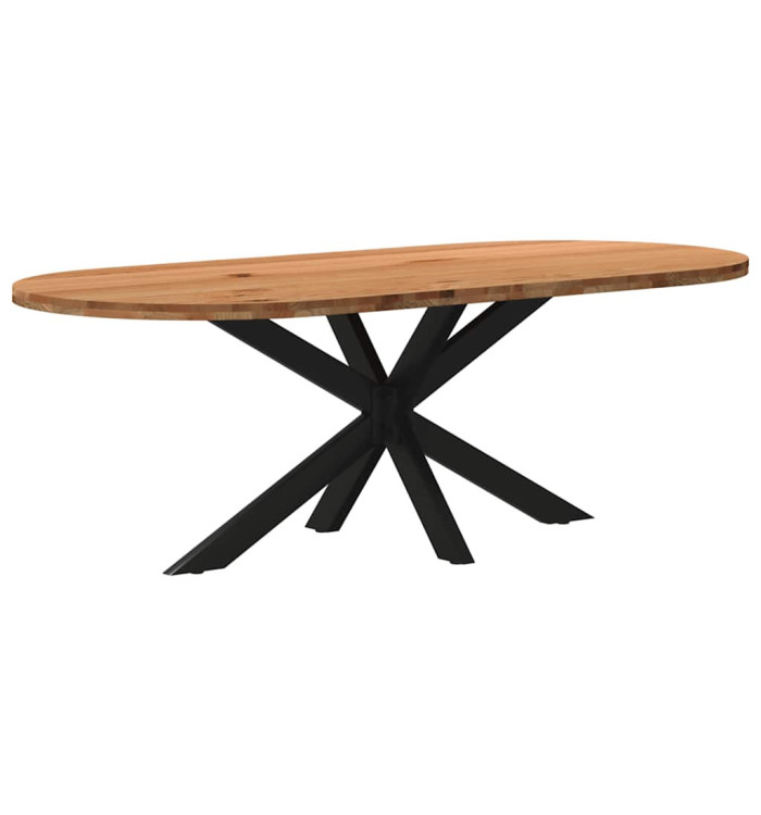 Table à manger 220x100x74 cm bois de chêne massif ovale | Mobilier & Déco
