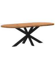 Table à manger 220x100x74 cm bois de chêne massif ovale | Mobilier & Déco