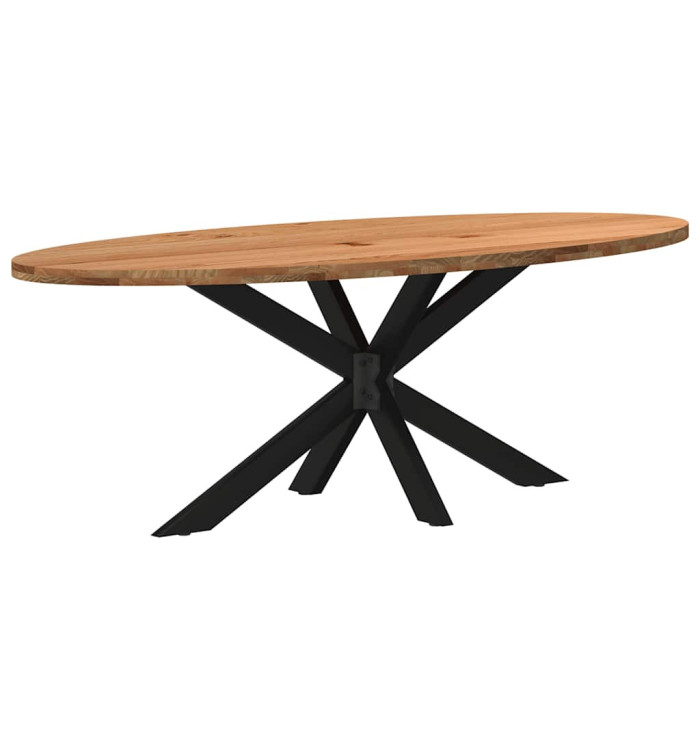 Table à manger 220x100x74 cm bois de chêne massif ovale | Mobilier & Déco
