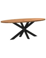 Table à manger 220x100x74 cm bois de chêne massif ovale | Mobilier & Déco