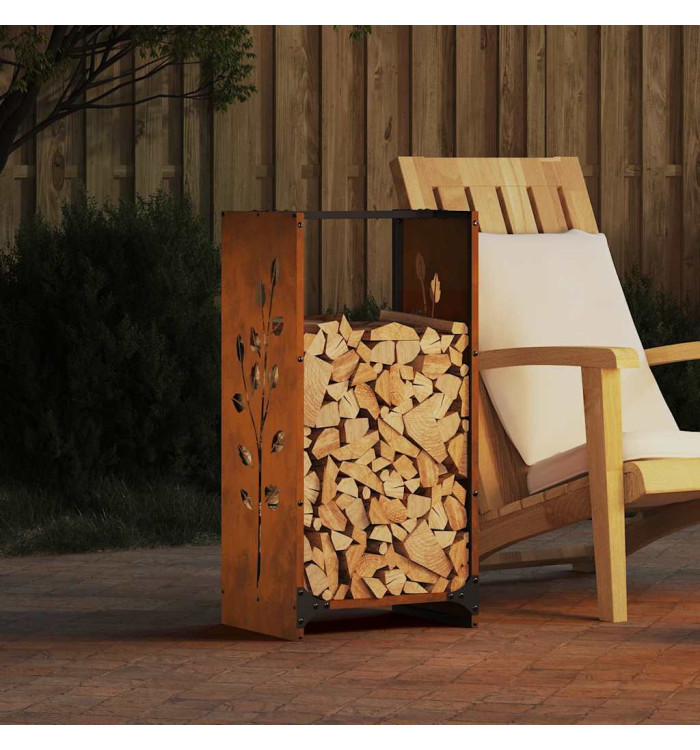  Étagère à bois 40x30x80 cm acier résistant aux intempéries | Mobilier & Déco