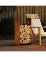  Étagère à bois 40x30x80 cm acier résistant aux intempéries | Mobilier & Déco