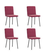 Chaises à manger lot de 4 Rouge bordeaux Velours | Mobilier & Déco