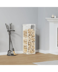 Portant de bois chauffage blanc 25x25x80 cm | Mobilier & Déco