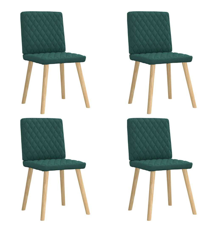 Chaises à manger lot de 4 vert foncé tissu | Mobilier & Déco