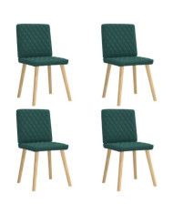 Chaises à manger lot de 4 vert foncé tissu | Mobilier & Déco