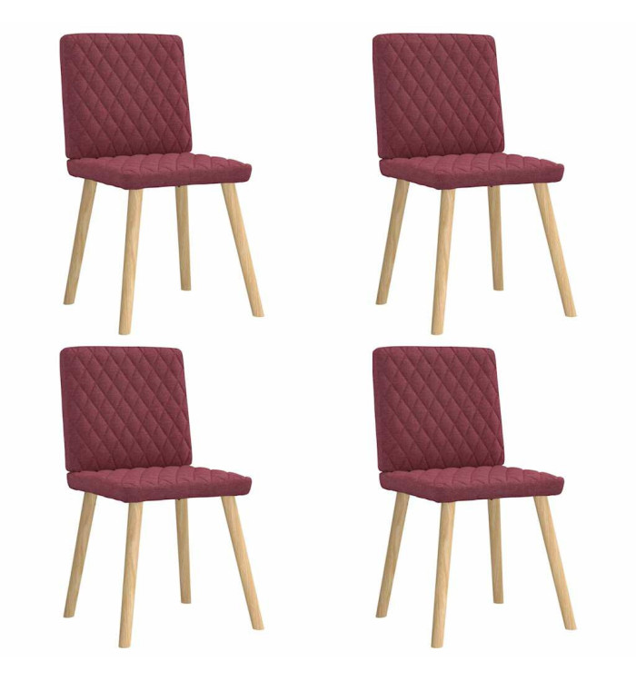 Chaises à manger lot de 4 rouge bordeaux tissu | Mobilier & Déco