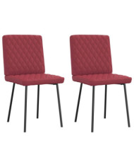Chaises à manger lot de 2 rouge bordeaux similicuir | Mobilier & Déco