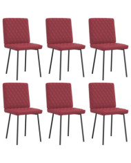 Chaises à manger lot de 6 rouge bordeaux similicuir | Mobilier & Déco