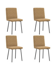 Chaises à manger lot de 4 marron velours | Mobilier & Déco