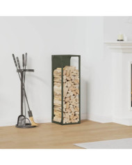 Portant de bois chauffage vert olive 25x25x80 cm | Mobilier & Déco