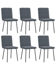 Chaises à manger lot de 6 gris foncé velours | Mobilier & Déco