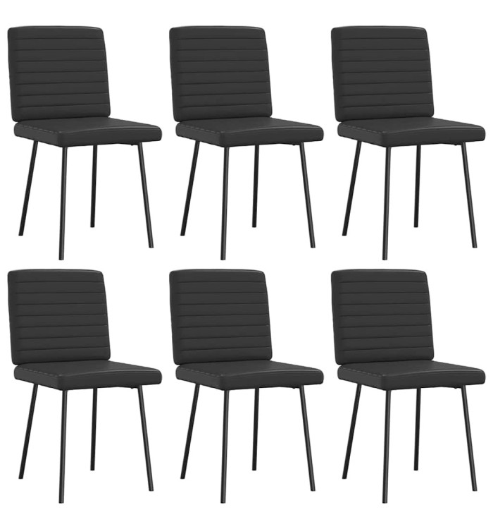 Chaises à manger lot de 6 noir similicuir | Mobilier & Déco