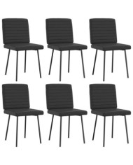 Chaises à manger lot de 6 noir similicuir | Mobilier & Déco