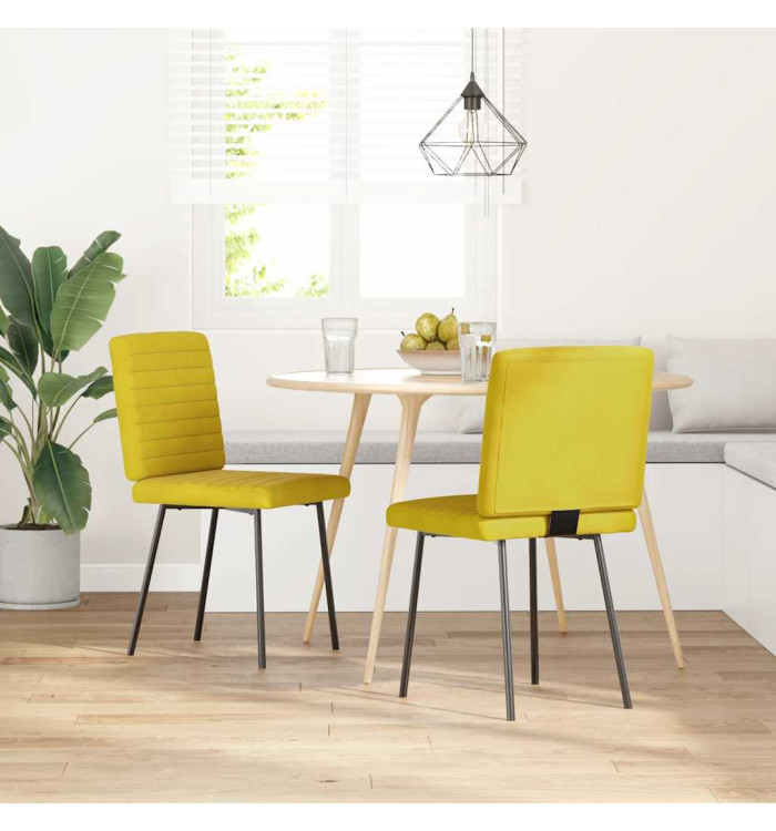 Chaises à manger lot de 2 Jaune Velours | Mobilier & Déco
