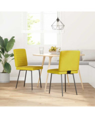 Chaises à manger lot de 2 Jaune Velours | Mobilier & Déco