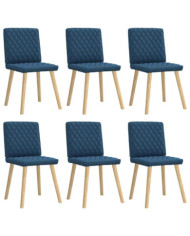 Chaises à manger lot de 6 bleu tissu | Mobilier & Déco